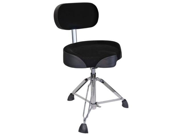 Drum Throne with Backrest, 4' Padded Drum Stool, Hydraulic Drum Seat Height Adjustable, Heavy Duty Motorcycle Style Drum Chair, Airlift Guitar...