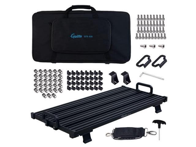 Guitar Pedalboard, Secure Clip-On Design Aluminum Alloy Pedal Board with Carry Bag, No Adhesive Needed for Effects Pedals, for Gigs and Rehearsals,...