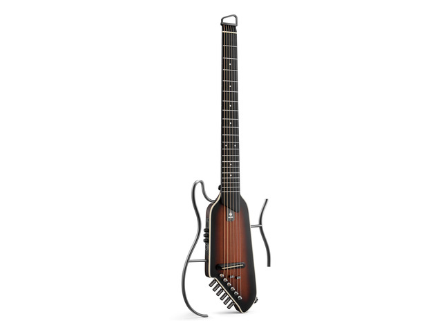 HUSH I EVO2 Acoustic Electric Travel Guitar Portable Headless Quiet Practice Guitar, Ultra-Light, Mahogany Body with Built-in Tuner, Detachable...