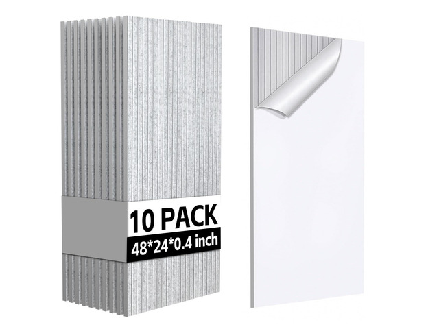 10Pack Large Acoustic Panels, 48x24x0.4 inch Sound Proof Panels for Walls, Self-Adhesive Sound Panels Noise Reducing for Walls, Acoustic Wall Panel...