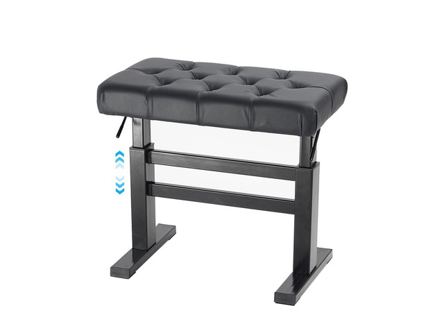 Hydraulic Lifting Piano Bench Height Adjustable Tufted Keyboard Bench Heavy Duty Piano Stool with 23.62' x 14.17' PU Leather High-Density Sponge...