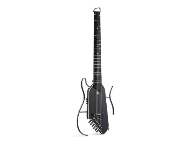 HUSH I EVO2 Acoustic Electric Travel Guitar Portable Headless Quiet Practice Guitar, Ultra-Light, Mahogany Body with Built-in Tuner, Detachable...