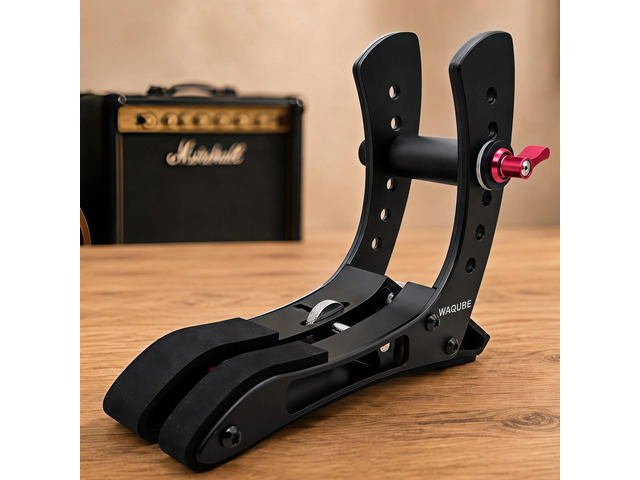 Electric Guitar Leg Rest, Aluminum Adjustable Ergonomic Support Tool-free height and width adjustment fits 40-55 mm guitars; silicone and EVA...