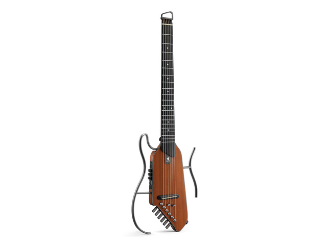 HUSH I EVO2 Acoustic Electric Travel Guitar Portable Headless Quiet Practice Guitar, Ultra-Light, Mahogany Body with Built-in Tuner, Detachable...