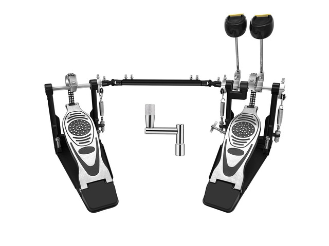 Double Bass Drum Pedal, Double Chain Drive Kick Pedal with Adjustable Beater Durable Metal Frame, Adjustable Tension and Beater for Customized...