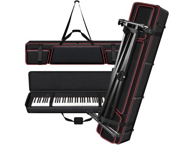 88 Key Piano Bag for Yamaha P45/P71, Piano Stand Straps, Case Only Oxford+10mm Foam+Satin Lining; 27' Pockets, 6 Rubber Feet; Fits Slim 88-key...