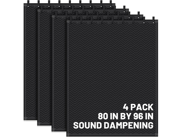 4 Pcs Soundproof Blanket 80'' x 96'' Sound Dampening Blanket with Grommet Outdoor Noise Barriers Studio Insulated Sound Absorption Sheet for Door...