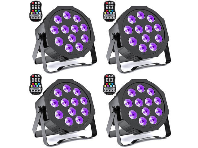 Rechargeable Par Lights Uplights RGBWA+UV 6-in-1 LED Battery Powered Stage Lights with Remote & DMX Control, Sound Activated for Festivals,...