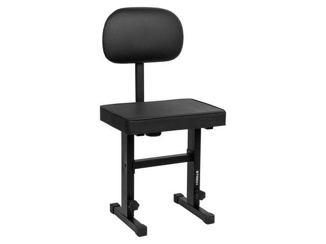 Piano Bench Adjustable Stool, Music Keyboard Bench Seat with Backrest, Piano Chair with Padded Cushion for Musicians, Black, SPB-M50S