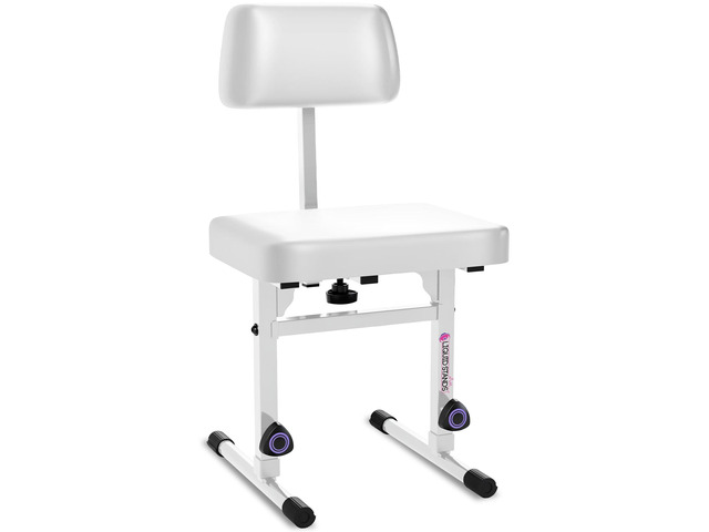 White Adjustable Piano Bench with Backrest Music Keyboard Bench Seat for Digital & Electric Pianos - Musicians Stylish Seating, Comfortable,...