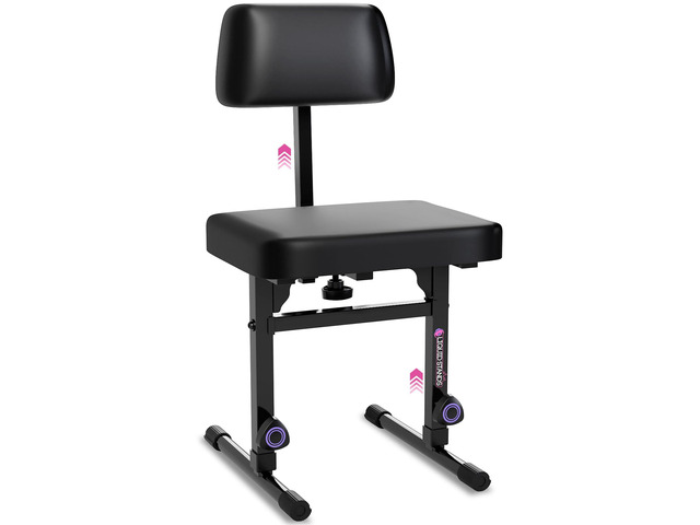 Piano Bench Adjustable Stool Music Keyboard Bench with Backrest Seat for Piano Keyboard Stand with Black Padded Cushion for Musicians Piano Stool...