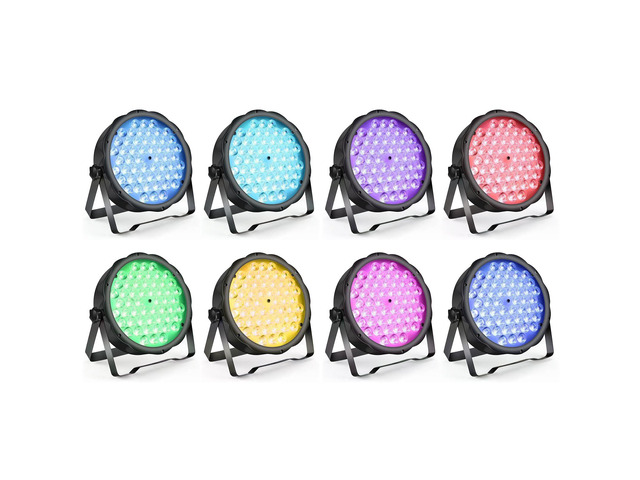 LED Par Lights 54 x 1.5W, RGB Stage Lights DMX DJ Lighting Sound Activated with Stand, Strobe Light & Wash Par Lighting DMX for Parties, Church,...