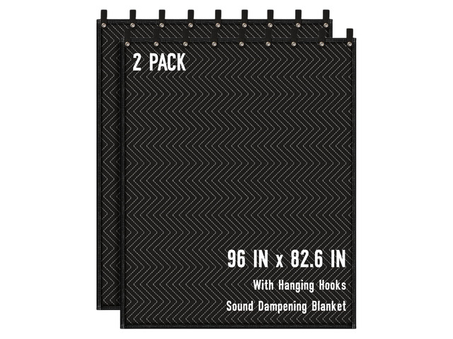 2PCS Large Sound Dampening Blanket,96' x 80' Sound Absorbing Studio Blanket,Noise Cancelling Studio Acoustic Blanket Curtain/Light Blocker/Moving...