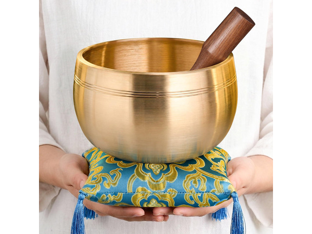 Tibetan Singing Bowls, Authentic Meditation Sound Bowls Handcrafted in Nepal for Yoga, Chakra Healing, Mindfulness, Self Care Spiritual Gifts for...