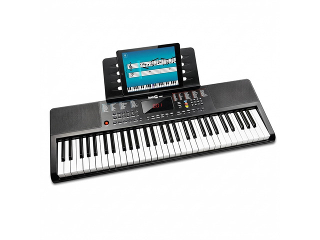 RJ361 61 Key Compact Keyboard Piano for Beginners Compact electric keyboard piano with 200 sounds, 200 rhythms, note stickers and Simply Piano...