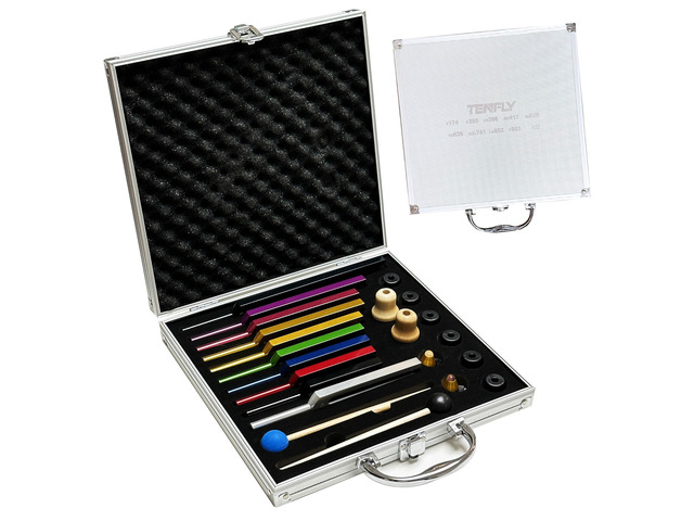 Solfeggio Tuning Fork Set - 10 Tuning Forks Perfect for DNA Healing, Chakra, Sound Therapy, Multicolour, with Exquisite Aluminum Gift Box (174 Hz,...