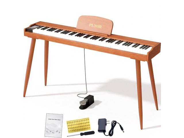 88 Key Digital Piano Keyboard with Stand & Sustain Pedal, Full-Size Semi Weighted Electric Piano for Beginners/Learners, Home Keyboard Piano with...
