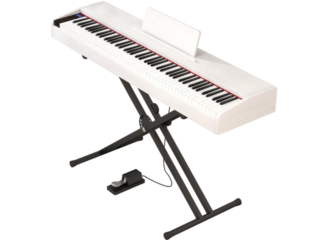 Digital Piano 88 key Semi Weighted Keyboard With X Stand & Sustain Pedal, Full-Size Beginner Electric Piano For Bluetooth, Headphone Mode, USB-MIDI