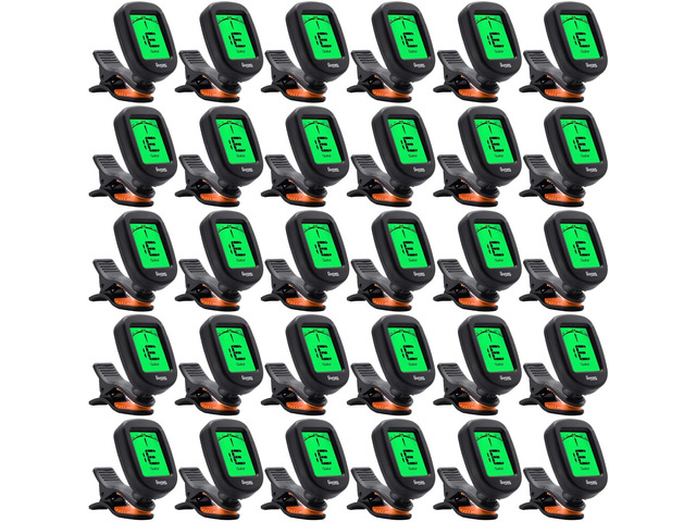 Guitar Tuner Clip on 30Pack,for Acoustic Guitar Bass Violin Ukulele Clip-on chromatic tuner, one-click tune, 360° bright screen, fast precise...