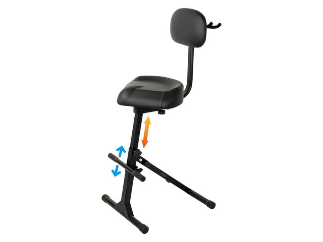 Guitar Stool with Backrest, Adjustable Stool Height Adjustable Seat with Hanger for Acoustic Electric Bass Guitars, Drum Throne for Adults,...