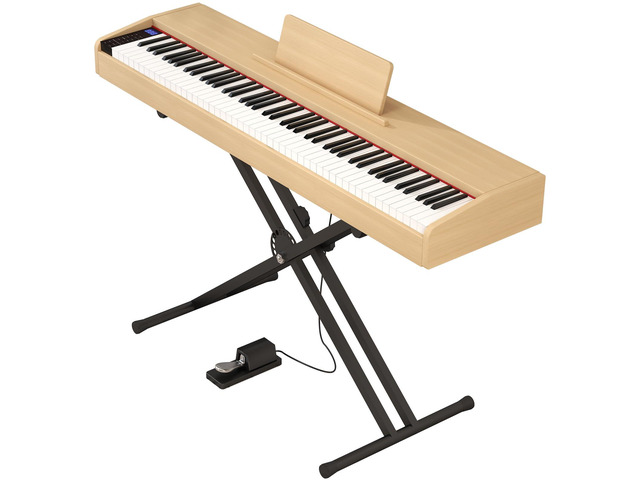 Digital Piano 88 key Semi Weighted Keyboard With X Stand & Sustain Pedal, Full-Size Beginner Electric Piano For Bluetooth, Headphone Mode, USB-MIDI