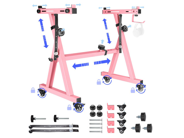 Universal Keyboard Stand, Z-style Heavy-Duty Piano Stand, Adjustable and Portable Piano Keyboard Stand for 61 and 88 Keys, Pink