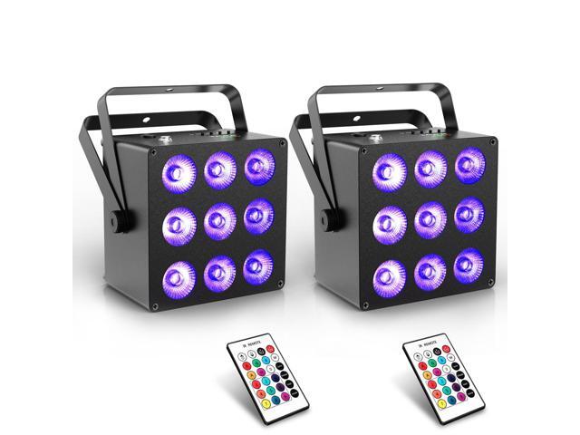 Battery Powered Uplights, 6IN1 RGBWA+UV LED, Rechargeable, 2 Pack 20H Single-Color 6H Charging, Remote DMX & Sound Activation, for DJ Wedding...