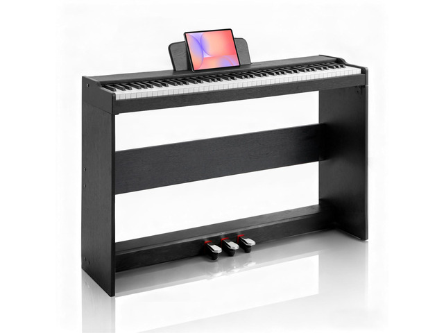 88 Key Digital Piano with Semi-Weighted Keys Electric Piano Keyboard for Beginners, Dual Speakers & Triple Pedal, Support USB-MIDI, Compact...