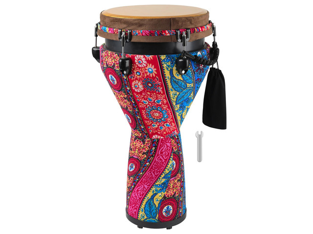 Freestyle Mechanically Tuned Djembe 12 Inch Head - 12' x 24' Modern Key-Tuned Djembe with Synthetic Resonant Shell, Professional African Hand Drum...