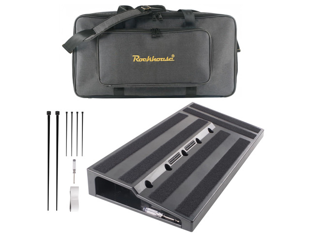 ABS 22''x11'' Large Guitar Pedal Board with Carry Bag Built-in Power Supply Room, Cable Holes, Electric Guitar Effects Pedalboard Case with...
