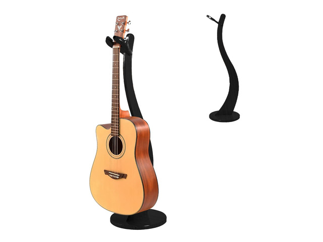 Wooden Guitar Stand Floor - Handmade Bamboo Guitar Music Stands for Acoustic Guitar Players, Wood Guitars Holder with Hanger for Electric Guitar,...