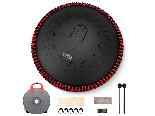 15 Inch Steel Handpan Tongue Drum - 15 Notes in C Major 440hz Tongue Drum with Octave Overtone Design - Professional Percussion Instrument with...