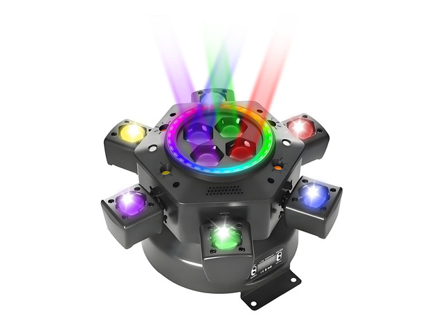 Moving Head DJ Lights, 6 Arms Party Fixtures with Light Strip, 150W RGBW 4 in1 LED Stage Lights, DMX512 & Sound Activated Rotating Light, for...