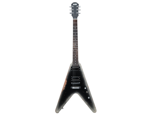 Relic V Electric Guitar,Mahogany Body and Neck,Rosewood Fingerboard,Bone Nut,6-String Relic Heavy Metal Guitar,Professional/Electric Guitars for...
