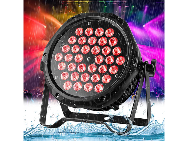 Outdoor Waterproof LED Stage Lights Par Can Light Uplighting, RGB 3-in-1 Uplights for Events, DMX Control Sound Activated Strobe Light for...
