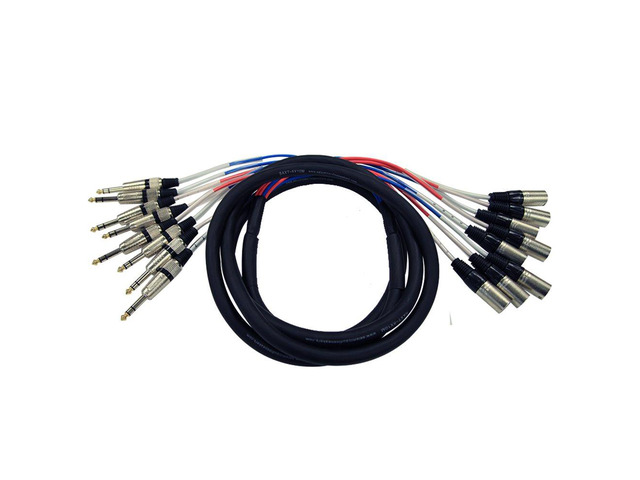 SAXT-8x10M - 8 Channel 10' XLR Male to 1/4' TRS Snake Cable