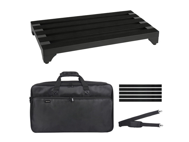 Guitar Pedal Board 22' x 12.5' Aluminum Alloy Pedalboard Includes Carry Case & Mounting Tapes, Lightweight, Large Size