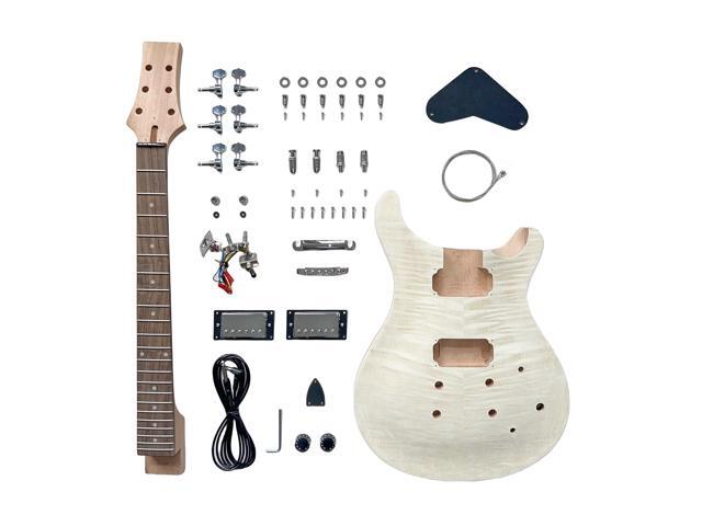 PRS Style Electric Guitar Kits,DIY Electric Guitar,Mahogany Body and Neck Rosewood Fingerboard,Assembled and Painted by Yourself