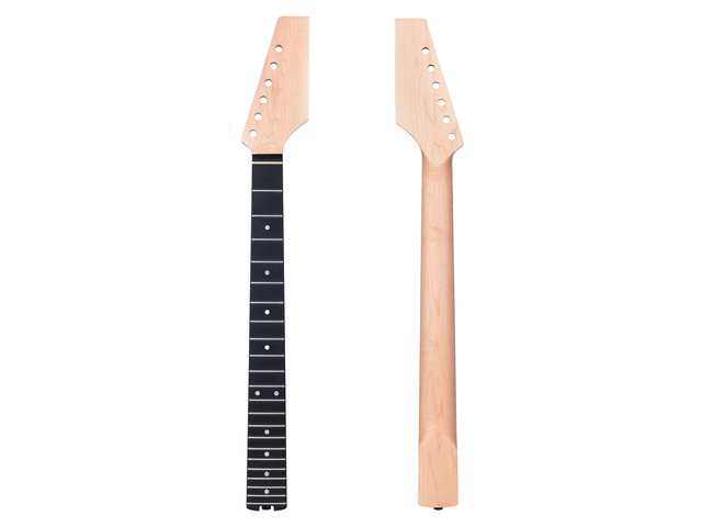 Electric Guitar Neck, 12'-16' Compound Radius, Canadian Hard Maple Neck, Richlite Fretboard, 22 Stainless Steel Frets (2.4x1.4mm), Oiled Bone Nut...