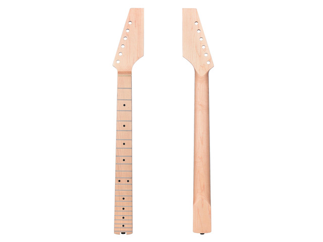 Electric Guitar Neck, 12'-16' Compound Radius, Canadian Hard Maple Neck & Fretboard, 22 Stainless Steel Frets (2.4x1.4mm), Oiled Bone Nut 42mm,...