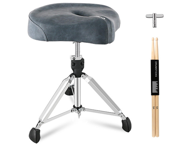 Drum Throne Heavy Duty Drum Throne Seat Air Guide Hole Drum Stool Motorcycle Style Thrones Height Adjustable Drum Chair for Adult,Tall People...