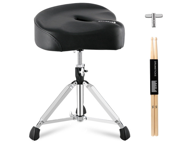 Drum Throne Heavy Duty Drum Throne Seat Air Guide Hole Drum Stool Motorcycle Style Height Thrones Adjustable Drum Chair for Adult,Tall People...