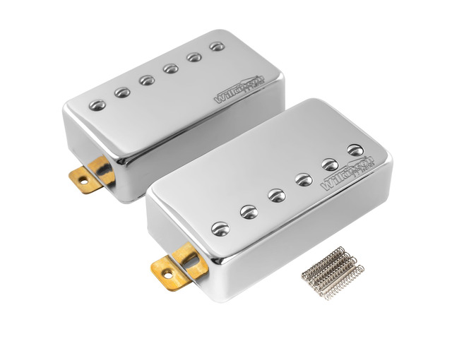 Wilkinson Vintage Tone Alnico 5 Humbucker Pickups Set for Les Paul Style Electric Guitar, Chrome