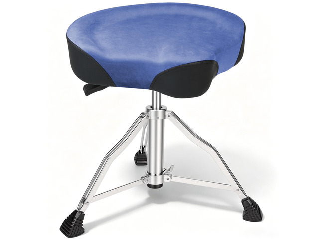 Drum Throne, Hydraulic Drum Stool, Height Ajustable Drumming Seat, Heavy Duty Velvet Chair, Motorcycle Saddle Throne, Padded for Drummer Adult Men...