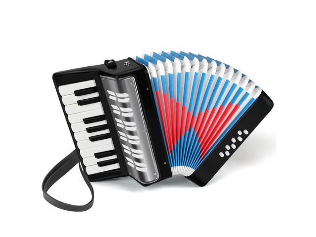17 Key Piano Accordion, 8 Bass Kids Accordion, Celluloid Body, Metal Cover Accordions Louder Clearer Timbre Than Plastic, Lightweight Design for...