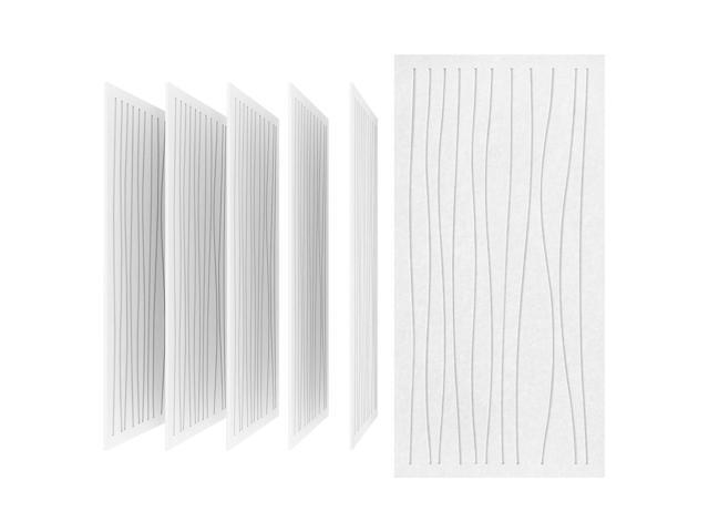 6 Pack Acoustic Wall Panels,47.2'x23.6' Decorative Sound Proof Panels,White , 0.4' Thick, Polyester Fiber Material, Wavy Grooved Pattern, Easy to...
