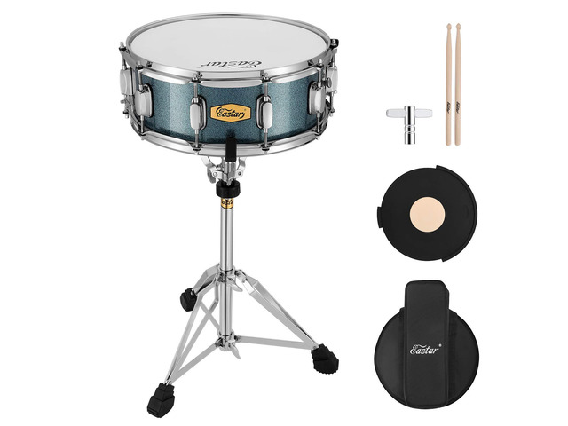 Snare Drum Set with Drum Sticks,for Beginners with Drum Stand, Mute Pad, Snare Drum Bag, Drum Key, 14'X 5.5', Starry Blue