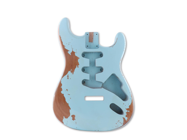 Relic Guitar Body Nitro Top Alder Wood ST Style DIY Guitar Body S-S-S Route, for Electric Guitar, Sonic Blue