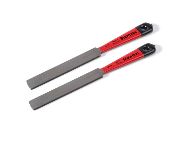 Double-Edge Fret Crown Files, Set of 2, Narrow to Jumbo Hollow-Ground Fret Files, One for Narrow and Medium Fretwire, One for Wide/Jumbo, Luthier...