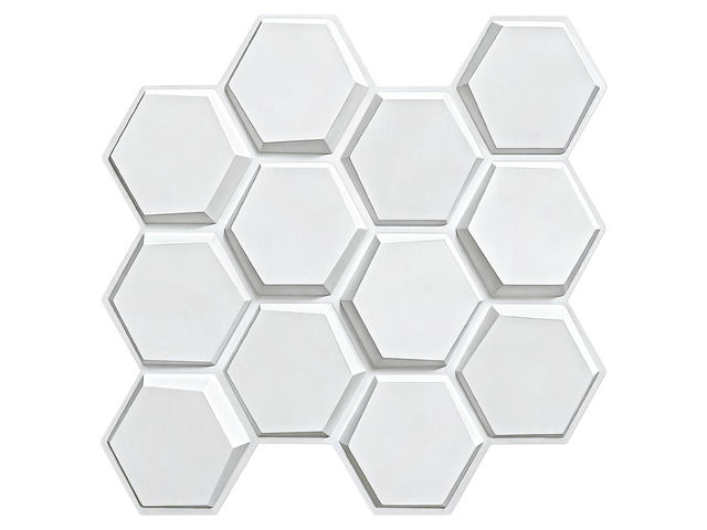 Hexagon Acoustic Sound Diffuser Panels, 19.7 X 19.7 X 0.9 inches 12 Pcs White PVC Plastic 3D Wall Panel, Recording Studio Acoustical Treatment...